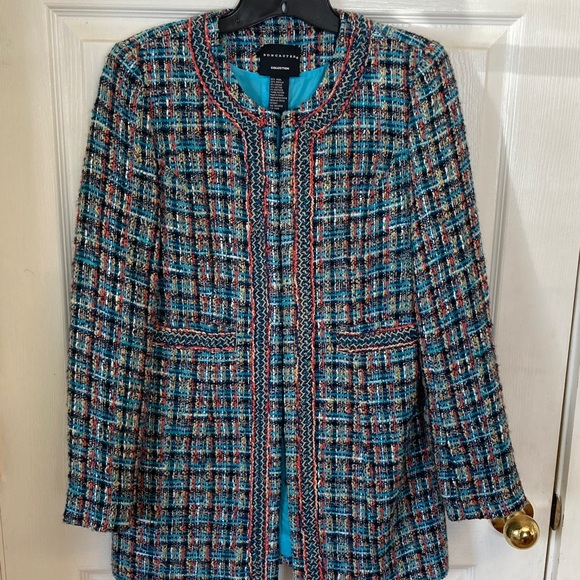 Doncaster Jackets & Blazers - Doncaster Turquoise & Orange Tweed Blazer